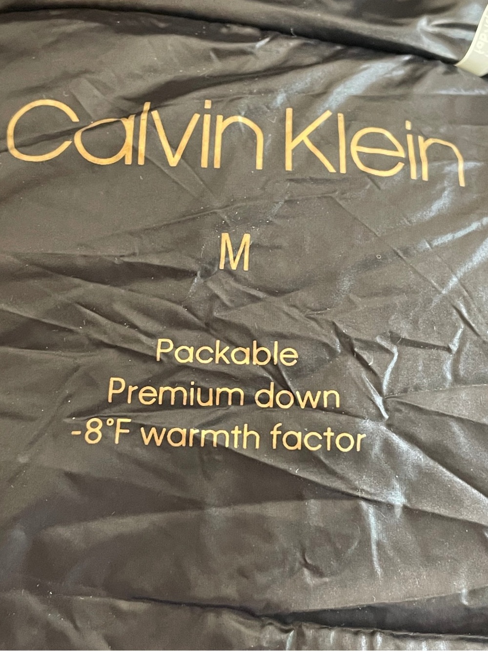 NWOT CALVIN KLEIN Women's M Black Down Chevron Long Puffer Coat No Pack Bag - Picture 13 of 17